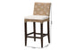 bali & pari Fatima Natural Rattan Counter Stool with Cushion - Handwoven Wicker Stool with Basketweave Back and Seat, Coastal Boho Seating for Kitchen or Dining Area
