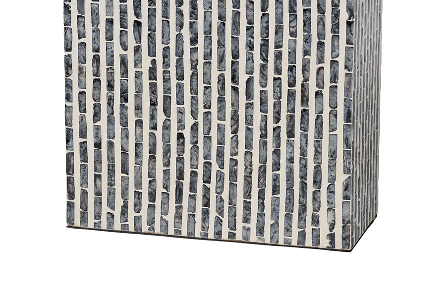 bali & pari Tawana Capiz Shell Console Table with Geometric Pattern - Modern Decorative Accent Table for Entryway or Living Room