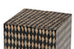 bali & pari Paulo Decorative End Table with Bamboo Diamond Pattern - Modern Accent Side Table for Living Room or Bedroom, Square