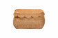 bali & pari Ayleen Natural Rattan Basket with Scalloped Lid - Handwoven Wicker Storage Box, Boho Coastal Home Decor, Small
