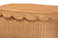 bali & pari Ayleen Natural Rattan Basket with Scalloped Lid - Handwoven Wicker Storage Box, Boho Coastal Home Decor, Medium