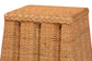 bali & pari Andrea Natural Rattan End Table - Handwoven Wicker Accent Table with Pleated Skirt, Boho Coastal Side Table