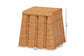bali & pari Andrea Natural Rattan End Table - Handwoven Wicker Accent Table with Pleated Skirt, Boho Coastal Side Table