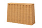 bali & pari Andrea Natural Rattan Console Table - Handwoven Wicker Accent Table with Pleated Skirt, Boho Coastal Decor
