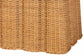bali & pari Andrea Natural Rattan Console Table - Handwoven Wicker Accent Table with Pleated Skirt, Boho Coastal Decor