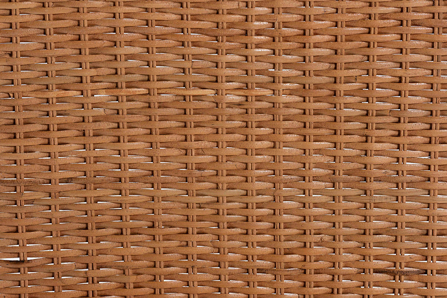 bali & pari Abagale Natural Rattan 2-Piece Dining Chair Set - Handwoven Wicker Accent Side Chair with Floral Back and Removable Cushion, Artisanal Seating for Kitchen or Dining Room