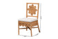 bali & pari Abagale Natural Rattan 2-Piece Dining Chair Set - Handwoven Wicker Accent Side Chair with Floral Back and Removable Cushion, Artisanal Seating for Kitchen or Dining Room