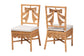 bali & pari Abia Natural Rattan 2-Piece Dining Chair Set - Handwoven Wicker Accent Side Chair with Bow and Ribbon Design, Artisanal Seating for Kitchen or Dining Room