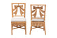 bali & pari Abia Natural Rattan 2-Piece Dining Chair Set - Handwoven Wicker Accent Side Chair with Bow and Ribbon Design, Artisanal Seating for Kitchen or Dining Room
