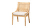 bali & pari Alexis Natural Rattan Dining Chair - Handcrafted Wingback Accent Chair with Woven Back and Removable Seat Cushion, Coastal Boho Seating for Kitchen or Dining Room