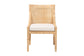 bali & pari Alexis Natural Rattan Dining Chair - Handcrafted Wingback Accent Chair with Woven Back and Removable Seat Cushion, Coastal Boho Seating for Kitchen or Dining Room