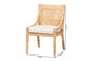 bali & pari Alexis Natural Rattan Dining Chair - Handcrafted Wingback Accent Chair with Woven Back and Removable Seat Cushion, Coastal Boho Seating for Kitchen or Dining Room