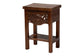 bali & pari Alexandra Handcarved Mahogany Wood Nightstand - Decorative Accent Table with Lower Shelf, Traditional Artisan Furniture