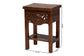 bali & pari Alexandra Handcarved Mahogany Wood Nightstand - Decorative Accent Table with Lower Shelf, Traditional Artisan Furniture