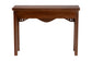 bali & pari Alannis Mahogany Wood Console Table - Accent Table with Carved Floral Apron for Entryway, Living Room, or Hallway