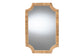 bali & pari Thiago Natural Rattan Wall Mirror - Handwoven Wicker Rectangle Mirror with Scalloped Corners, Coastal Boho Wall Decor for Entryway, Bedroom, or Living Room