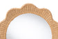 bali & pari Makoto Scalloped Natural Rattan Wall Mirror - Handwoven Wicker Round Frame, Boho Coastal Accent Wall Decor for Entryway, Bedroom, or Living Room