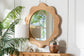 bali & pari Makoto Scalloped Natural Rattan Wall Mirror - Handwoven Wicker Round Frame, Boho Coastal Accent Wall Decor for Entryway, Bedroom, or Living Room