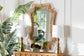 bali & pari Yusra Natural Rattan Wall Mirror - Handwoven Wicker Frame with Freeform Silhouette, Coastal Boho Wall Decor for Entryway Bedroom or Living Room