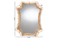 bali & pari Yusra Natural Rattan Wall Mirror - Handwoven Wicker Frame with Freeform Silhouette, Coastal Boho Wall Decor for Entryway Bedroom or Living Room