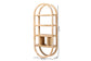 bali & pari Labonita Natural Rattan Wall Shelf - 3-Tier Wall-Mounted Display Unit with Arching Frame for Entryway, Living Room, or Bathroom