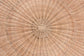 bali & pari Kensley Natural Rattan Coffee Table - Handwoven Wicker Round Accent Table with Scalloped Silhouette, Boho Coastal Style Decor for Living Rooms or Lounges