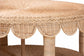bali & pari Latoya Natural Rattan Coffee Table - Handwoven Round Wicker Table with Scalloped Apron and Lower Shelf, Coastal Boho Living Room Accent Furniture