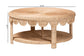 bali & pari Latoya Natural Rattan Coffee Table - Handwoven Round Wicker Table with Scalloped Apron and Lower Shelf, Coastal Boho Living Room Accent Furniture