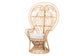 bali & pari Kimiko Natural Rattan Peacock Chair with Cushion - Handwoven Wicker Accent Chair with Fan Backrest, Boho Coastal Statement Seating for Living Room or Event