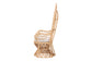 bali & pari Kimiko Natural Rattan Peacock Chair with Cushion - Handwoven Wicker Accent Chair with Fan Backrest, Boho Coastal Statement Seating for Living Room or Event