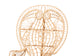 bali & pari Kimiko Natural Rattan Peacock Chair with Cushion - Handwoven Wicker Accent Chair with Fan Backrest, Boho Coastal Statement Seating for Living Room or Event