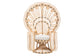 bali & pari Nafisa Natural Rattan Peacock Chair - Handwoven Wicker Accent Chair with Fan Backrest and Removable Cushion, Boho Coastal Accent Seating for Living Room or Events
