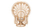 bali & pari Nafisa Natural Rattan Peacock Chair - Handwoven Wicker Accent Chair with Fan Backrest and Removable Cushion, Boho Coastal Accent Seating for Living Room or Events