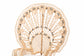 bali & pari Nafisa Natural Rattan Peacock Chair - Handwoven Wicker Accent Chair with Fan Backrest and Removable Cushion, Boho Coastal Accent Seating for Living Room or Events