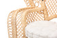 bali & pari Nafisa Natural Rattan Peacock Chair - Handwoven Wicker Accent Chair with Fan Backrest and Removable Cushion, Boho Coastal Accent Seating for Living Room or Events