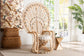 bali & pari Nafisa Natural Rattan Peacock Chair - Handwoven Wicker Accent Chair with Fan Backrest and Removable Cushion, Boho Coastal Accent Seating for Living Room or Events