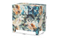 Baxton Studio Adeline End Table with Printed Nature Motif - 3-Drawer Storage Cabinet with Gold Knobs