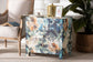Baxton Studio Adeline End Table with Printed Nature Motif - 3-Drawer Storage Cabinet with Gold Knobs