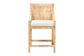 bali & pari Alexis Natural Rattan Counter Stool - Handcrafted Wingback Counter Chair with Woven Back and Removable Seat Cushion, Coastal Boho Style Seating for Kitchen Island or Dining Area