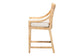bali & pari Alexis Natural Rattan Counter Stool - Handcrafted Wingback Counter Chair with Woven Back and Removable Seat Cushion, Coastal Boho Style Seating for Kitchen Island or Dining Area