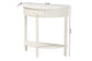 Baxton Studio Raynera Bobbin-Leg Demilune Console Table - Half-Moon Accent Table with 1 Drawer and Open Shelf, Cottage Farmhouse Entryway or Living Room Furniture