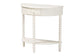 Baxton Studio Raynera Bobbin-Leg Demilune Console Table - Half-Moon Accent Table with 1 Drawer and Open Shelf, Cottage Farmhouse Entryway or Living Room Furniture