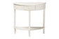 Baxton Studio Raynera Bobbin-Leg Demilune Console Table - Half-Moon Accent Table with 1 Drawer and Open Shelf, Cottage Farmhouse Entryway or Living Room Furniture