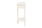 Baxton Studio Raynera Bobbin-Leg Demilune Console Table - Half-Moon Accent Table with 1 Drawer and Open Shelf, Cottage Farmhouse Entryway or Living Room Furniture