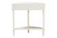 Baxton Studio Raynera Bobbin-Leg Demilune Console Table - Half-Moon Accent Table with 1 Drawer and Open Shelf, Cottage Farmhouse Entryway or Living Room Furniture