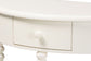 Baxton Studio Raynera Bobbin-Leg Demilune Console Table - Half-Moon Accent Table with 1 Drawer and Open Shelf, Cottage Farmhouse Entryway or Living Room Furniture