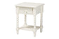 Baxton Studio Raynera End Table with Bobbin Legs - 1-Drawer Accent Table with Spindle Turned Legs and Open Shelf, Cottage Farmhouse Style Side Table for Living Room