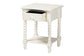 Baxton Studio Raynera End Table with Bobbin Legs - 1-Drawer Accent Table with Spindle Turned Legs and Open Shelf, Cottage Farmhouse Style Side Table for Living Room
