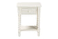 Baxton Studio Raynera End Table with Bobbin Legs - 1-Drawer Accent Table with Spindle Turned Legs and Open Shelf, Cottage Farmhouse Style Side Table for Living Room