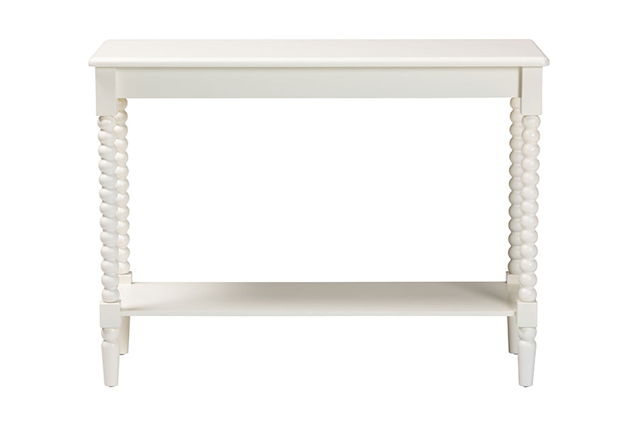 Baxton Studio Bayard Console Table with Bobbin Legs - Spindle Leg Accent Table with Shelf, Cottage Farmhouse Entryway or Living Room Furniture